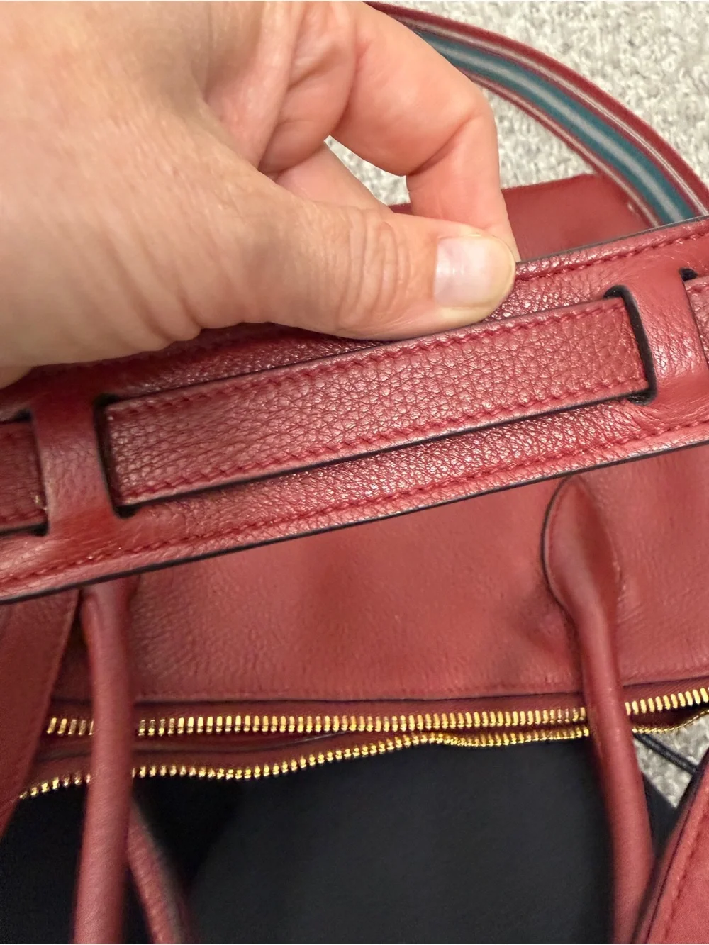 Prada Dual Strap Zip Tote Vitello Daino Medium Red